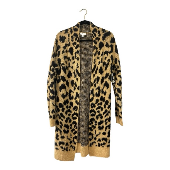 BP NWT Long Leopard Jacquard Cardigan | Size Medium - Picture 2 of 8